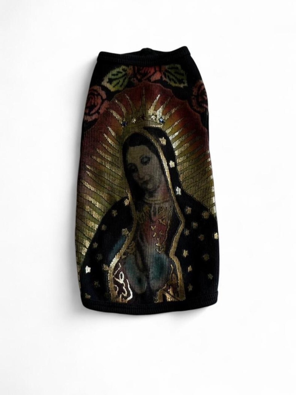Small Dog Shirt Virgin of Guadalupe Black Sweater Tank Top